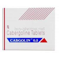Caberlin, Generic Dostinex,  Cabergoline 0.5 Mg Tablet (Sun Pharmaceutical) Box