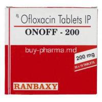 Onoff, Generic Floxin. Ofloxacin 200 mg box