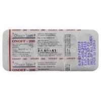 Onoff, Generic Floxin. Ofloxacin 200 mg packaging