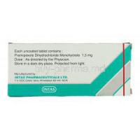 Pramirol, Generic Mirapex, Pramipexole 1.5 mg intas pharma manufacturer