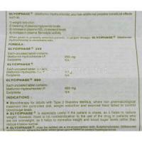 Glyciphage, Generic  Glucophage, Metformin 850 mg information sheet 2