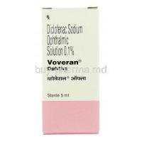 Voveran, Generic Voltaren, Diclofenac 0.1% Eye Drops box