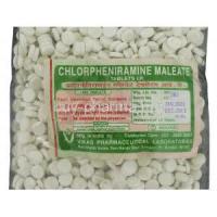 Chlorphenamine tablet closeup