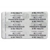 Generic Pravachol,  Pravastatin 40 mg packaging