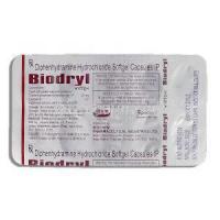 Biodry, Generic Benadryl, Diphenhydramine  25 mg packaging