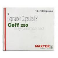 Ceff, Generic  Keflex, Cephalexin 250 mg box