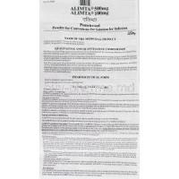Alimta , Pemetrexed Disodium 500 mg information sheet 1