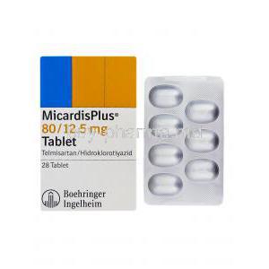Micardis Plus, Telmisartan and Hydrochlorothiazide 80 and 12.5 mg