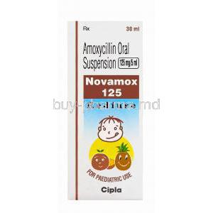 Novamox 125 Rediuse, Generic Amoxil Dry Syrup, Amoxycillin 125mg per 5ml box