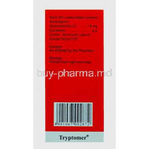 Tryptomer, Generic Elavil, Amitriptyline Hydrochloride 75mg composition