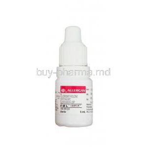 F M L, Fluorometholone Ophthalmic Suspension 1mg per ml (5ml) bottle