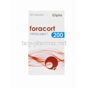 Foracort 200 Rotacaps, Generic Symbicort Rotacaps, Formoterol Fumarate 6mcg and Budesonide 200mcg box