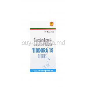 Tiodora 18, Generic Spiriva, Tiotropium Bromide 18mcg PUFFCAPS box