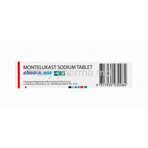 Singulair 4mg, Montelukast Sodium 4mg bottom label