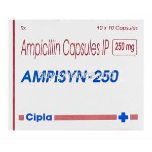 Ampisyn-250, Generic Omnipen 250, Ampicillin 250mg Box