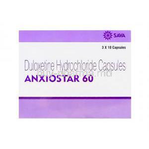 Anxiostar 60, Generic Cymbalta, Duloxetine 60mg Box