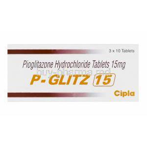 P-Glitz 15, Generic Actos, Pioglitazone 15mg Box