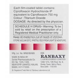 Cifran 750, Generic Cipro, Ciprofloxacin 750mg Box Information