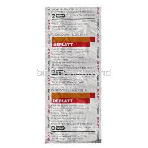 Deplatt, Generic Plavix, Clopidogrel 75mg Blister Pack Information