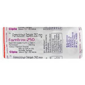 Famtrex-250, Generic Famvir 250mg, Famciclovir 250mg Blister Pack Information