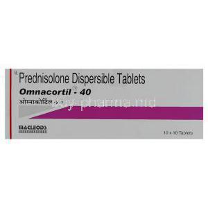 Generic Deltasone, Prednisolone 40 mg Tablet box