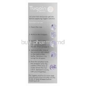Tugain Solution 2, Generic Rogaine, Minoxidil Topical Solution 2% 60ml Box Directions for Use