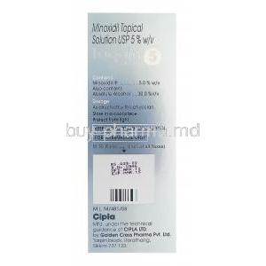 Tugain Solution 5, Generic Rogaine, Minoxidil Topical Solution 5% 60ml Box Information