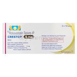 Crestor, Rosuvastatin 5mg Box Information