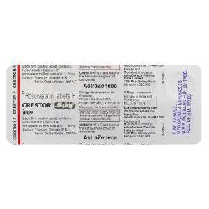 Crestor, Rosuvastatin 5mg Blister Pack Information