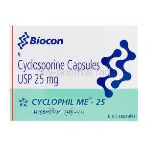 Cyclophil Me-25, Generic Gengraf, Cyclosporine 25mg Box