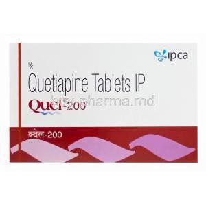 Quel-200, Generic Seroquel, Quetiapine 200mg Box