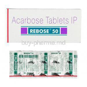 Rebose, Generic Precose , Acarbose 50mg (Sun Pharma)