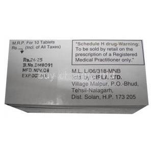 Generic  Actos, Pioglitazone 15 mg box warning