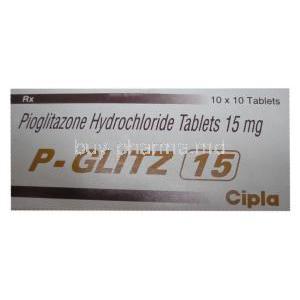 Generic  Actos, Pioglitazone 15 mg box