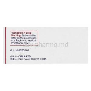 Zaart-H, Generic Hyzaar, Losartan Potassium 50mg and Hydrochlorothiazide 12.5mg Box Cipla Manufacturer