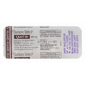 Quel-50, Generic Seroquel, Quetiapine Fumarate 50mg Blister Pack Information