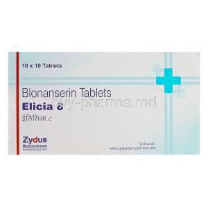 Elicia 8, Generic Lonasen, Blonanserin 8mg Box