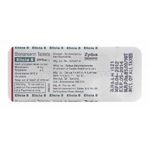 Elicia 8, Generic Lonasen, Blonanserin 8mg Blister Pack Information