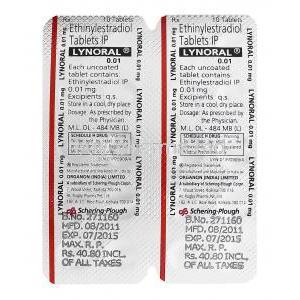 Lynoral, Ethinylestradiol 0.01mg Blister Pack Information