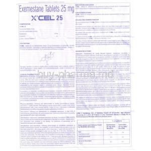 Generic  Aromasin, Exemestane 25 mg  patient informatin sheet 2