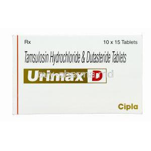 Urimax D, Generic Flomax Plus, Tamsulosin Hydrochloride 0.4mg and Dutasteride 0.5mg Box