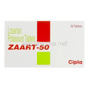 Zaart-50, Generic Cozaar, Losartan Potassium 50mg Box