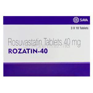 Rozatin-40, Generic Crestor, Rosuvastatin 40mg Box