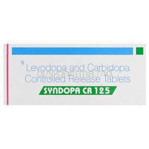 Syndopa CR 125, Generic Sinemet, Levodopa 100mg and Carbidopa 25mg Controlled Release Box
