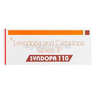 Syndopa 110, Generic Sinemet, Levodopa 100mg and Carbidopa 10mg Box