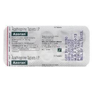 Azoran, Generic Imuran, Azathioprine 50mg Blister Pack Information