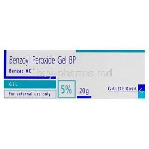 Benzac AC Gel 20gm, Benzoyl Peroxide Gel 5% Box