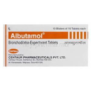 Albutamol, Salbutamol 2mg Etofylline 200mg Bromhexine Hydrochloride 8mg Box