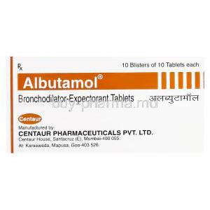 Albutamol, Salbutamol 2mg Etofylline 200mg Bromhexine Hydrochloride 8mg Box Centaur Pharmaceuticals Manufacturer