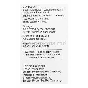 Atazor-300, Generic Reyataz, Atazanavir 300mg Box Information